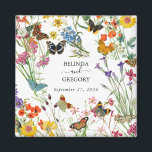 Aquarellfarbene Wildblumen Butterfliegen Blumenzeh Magnet<br><div class="desc">Ein wunderschönes Hochzeitsdesign in Aquarellfarben mit Wildblumen und Schmetterlingen. Eine farbenfrohe Anordnung von wilden Blume und Schmetterlingen in einem Blumengarten. Eine ideale Gastgeschenk Hochzeit für alle,  die farbenfrohe Schmetterlinge,  Aquarellflorale,  Wildblume Illustrationen und botanische Themenkunst Lieben haben.</div>