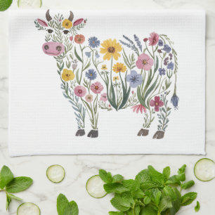 Aquarellfarbene Wildblumen in Form einer Niedliche Geschirrtuch