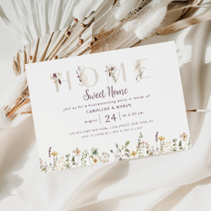 Aquarellfarbene Wildblumen Party Einladung