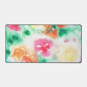 Aquarellfarbene Wildblumen Personalisiert Schreibtischunterlage