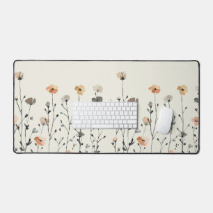 Aquarellfarbene Wildblumen Rustikal Botanisch Mini Schreibtischunterlage