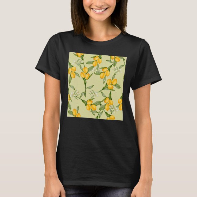 Aquarellfarbene Zitronen in Gelb und Grün T-Shirt (Vorderseite)