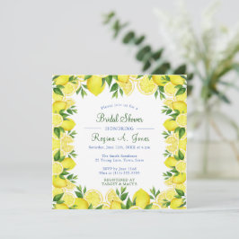 Aquarellfarbene Zitronenfrucht nahtlos grenzenlos Save The Date