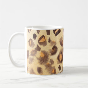 Aquarellfarbener abstrakter Hintergrund der Leopar Kaffeetasse