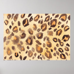 Aquarellfarbener abstrakter Hintergrund der Leopar Poster