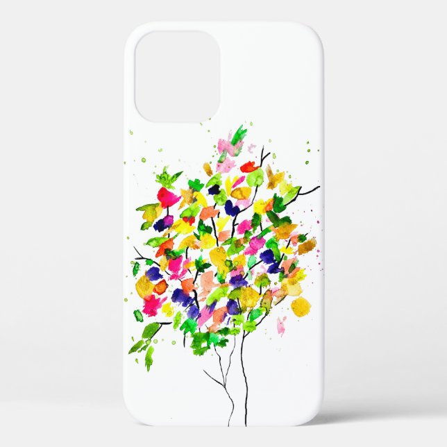 Aquarellfarbener Baum Case-Mate iPhone Hülle (Rückseite)