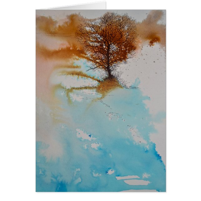 Aquarellfarbener Baum Vielen Dank (Vorne)