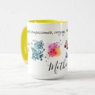 Aquarellfarbener Blumenkranz in lebhaften Regenbog Tasse