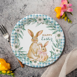 Aquarellfarbener Blumenreath Frost Ostern Pappteller