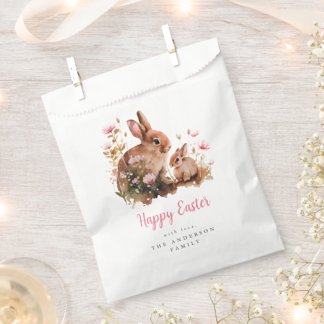 Aquarellfarbener Bunny Oster Geschenktütchen (Ausgeschnitten)