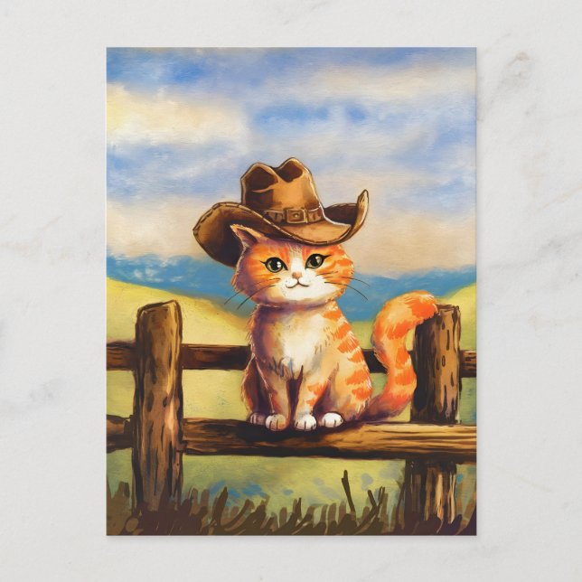 Aquarellfarbener Cat-Vater Postkarte (Vorderseite)