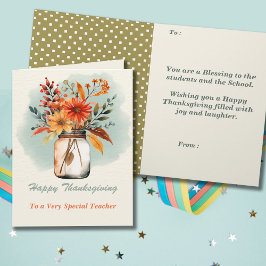 Aquarellfarbener Erntedank Lehrer Gruß Karte