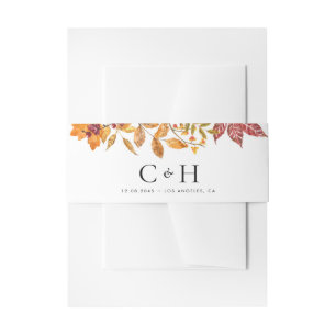 Aquarellfarbener Herbst Verlass Garland Hochzeitmo Einladungsbanderole