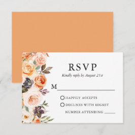 Aquarellfarbener Herbstblütenpfirsich RSVP Karte