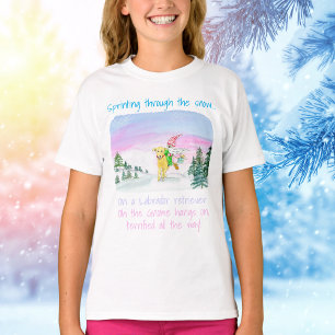 Aquarellfarbener Labrador und Gnome-Xmas-T - Shirt