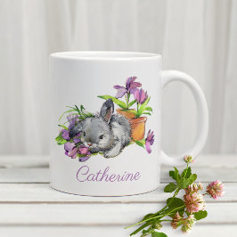 Aquarellfarbener Ostern Bunny Rabbit Personalisier Kaffeetasse