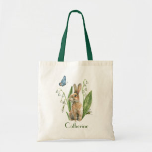 Aquarellfarbener Ostern Bunny Rabbit Personalisier Tragetasche