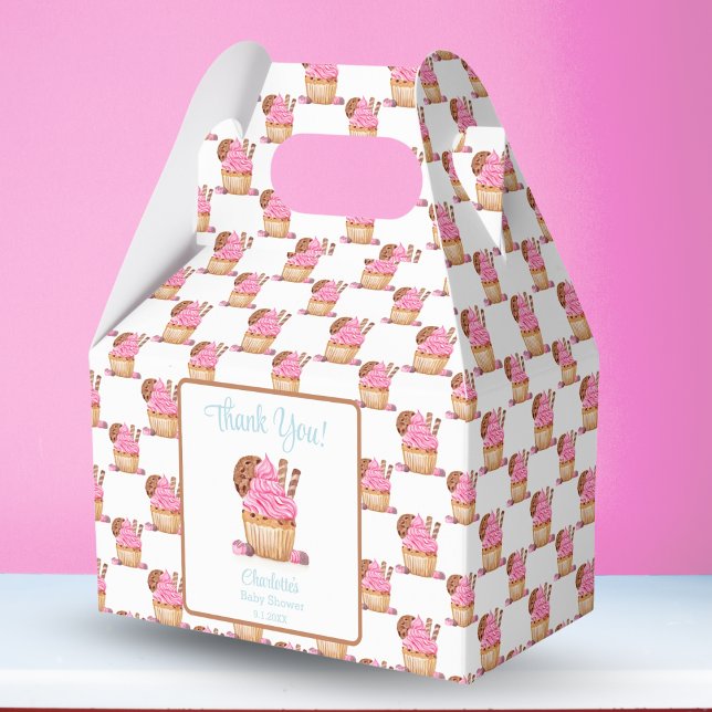 Aquarellfarbener Pinkkuchen mit Schokoladendusche Geschenkschachtel (Von Creator hochgeladen)