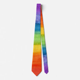 Aquarellfarbener Regenbogen Moderne Krawatte