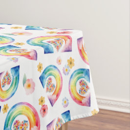 Aquarellfarbener Regenbogen Party Tischdecke