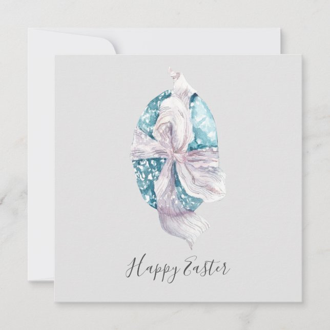 Aquarellfarbener Ribbon Wrapped Egon Oster Karte (Vorderseite)