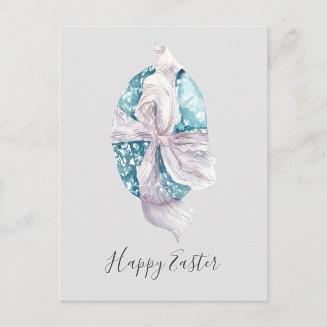 Aquarellfarbener Ribbon Wrapped Egon Oster Postkarte (Vorderseite)