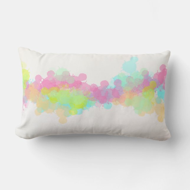 Aquarellfarbener Spritzer Farbenfrohe abstrakte Ge Lendenkissen (Vorderseite)