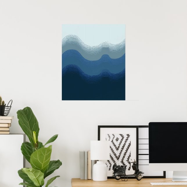 Aquarellfarbener Strandglass-Farbblock Poster (Heimbüro)