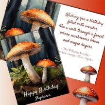 Aquarellfarbener Toadstool - Fall Forest Birthday