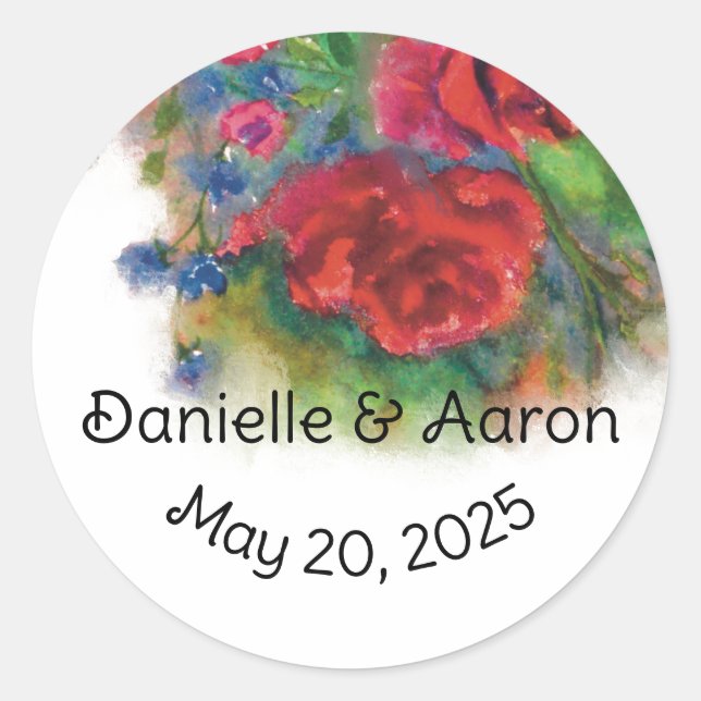 Aquarellfarbener, verzauberter Rundaufkleber für R Runder Aufkleber (Vorderseite)