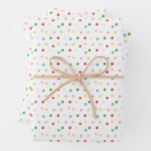 Aquarellfarbener Weihnachtskonfetti Geschenkpapier Set