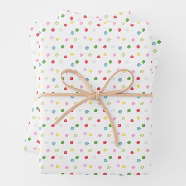 Aquarellfarbener Weihnachtskonfetti Geschenkpapier Set (Beispiel)