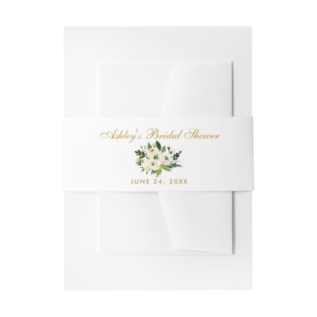 Aquarellfarbenes Blumengrün-Brautparty Einladungsbanderole (Vorderseite Beispiel)