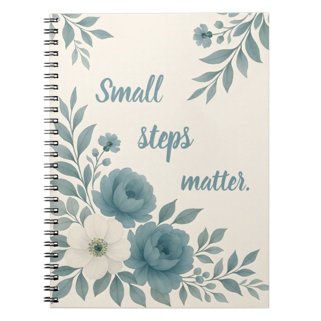 Aquarellfarbenes BlumenNotebook mit Inspiration Notizblock (Vorderseite)