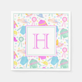 Aquarellfarbenes Derby Jerseys & Hats Monogram Serviette