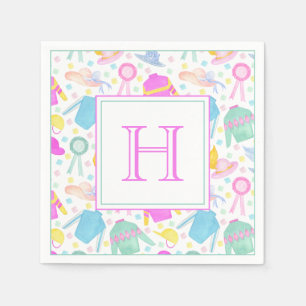 Aquarellfarbenes Derby Jerseys & Hats Monogram Serviette