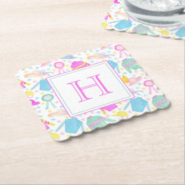 Aquarellfarbenes Derby Jerseys & Hats Monogram Untersetzer