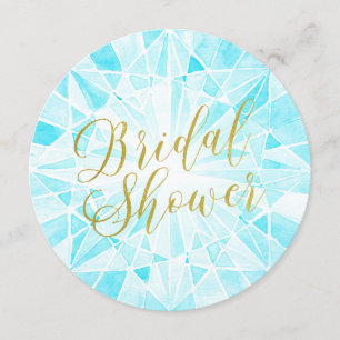 Aquarellfarbenes Diamant-Brautparty Einladung