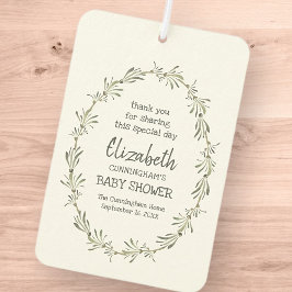 Aquarellfarbenes Green Foliage Baby Dusche Gastges Autolufterfrischer