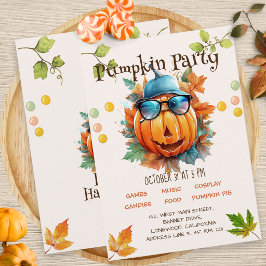 Aquarellfarbenes Halloween-Party Einladung