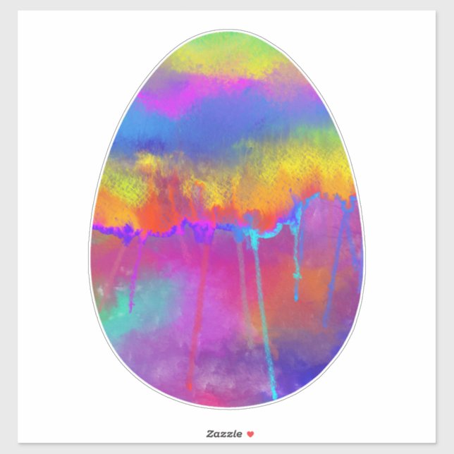 Aquarellfarbenes, helles Regenbogenfarben Ostereie Aufkleber (Blatt)