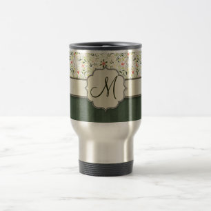 Aquarellfarbenes Kaleidoskop mit Monogramm Reisebecher