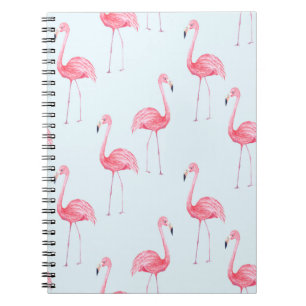 Aquarellfarbenes nahtloses Muster von Flamingo auf Notizblock