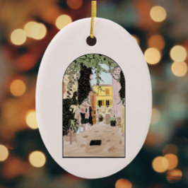 Aquarellfarbenes Rom, Italien Keramik Ornament