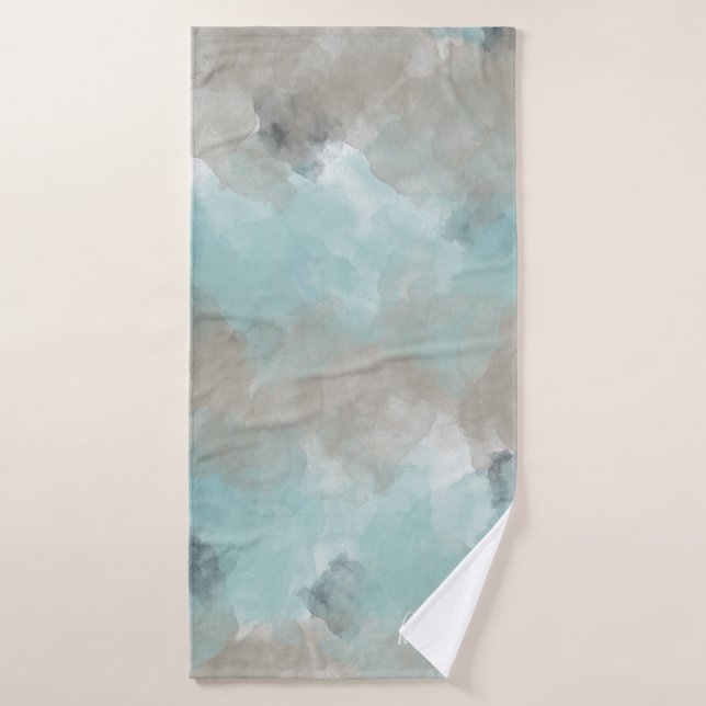 Aquarellfarbenes Strandtuch mit Namen Badehandtuch (Badehandtuch)