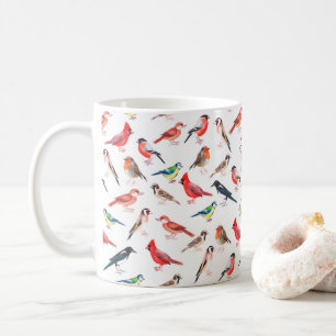 Aquarellfarbenes Vogelmuster Kaffeetasse