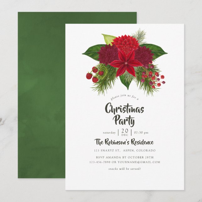 Aquarellfarbenes Weihnachtsgebäck Party Einladung (Vorne/Hinten)