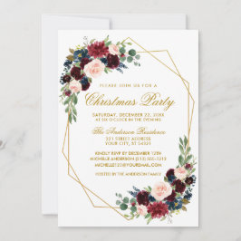 Aquarellfarbenes Weihnachtsgebäck Party Goldrahmen Einladung