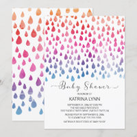 Aquarellfarbenraindrop Neutral Baby Dusche