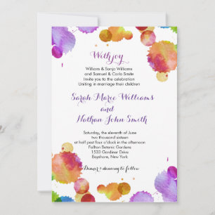 Aquarellfarbensplatten zum Hochzeitsempfang Einladung